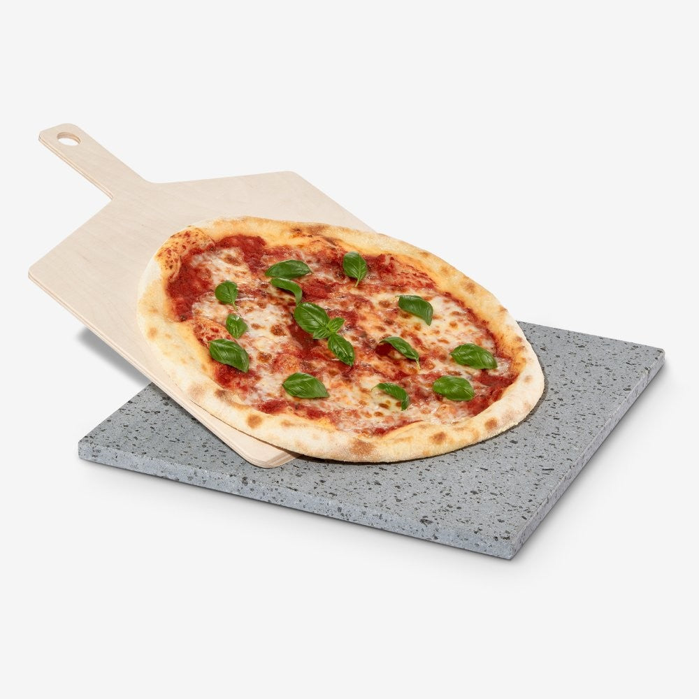 WULKANICZNY KAMIEŃ DO PIZZY Z ETNY 38x32x1,5CM+SZUFLA