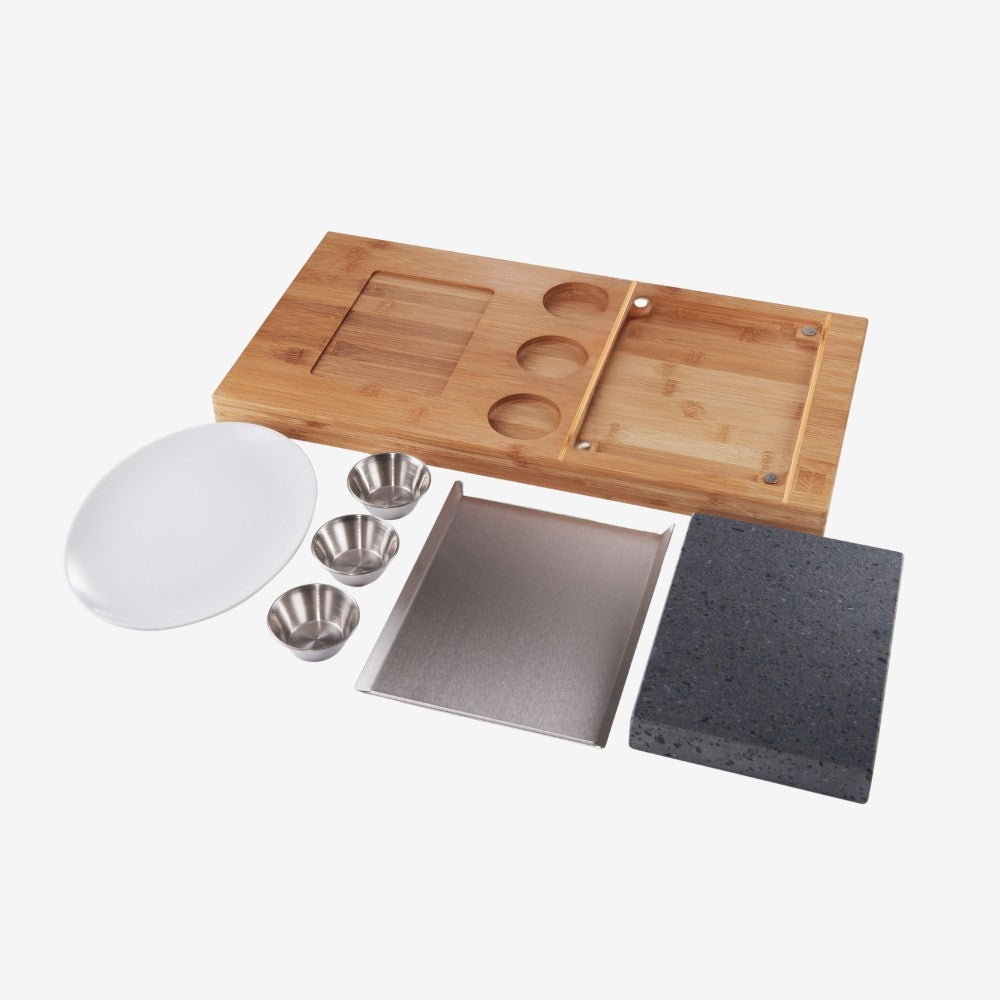 ZESTAW DO GRILLOWANIA STEKÓW Z KAMIENIEM LAWOWYM - SET