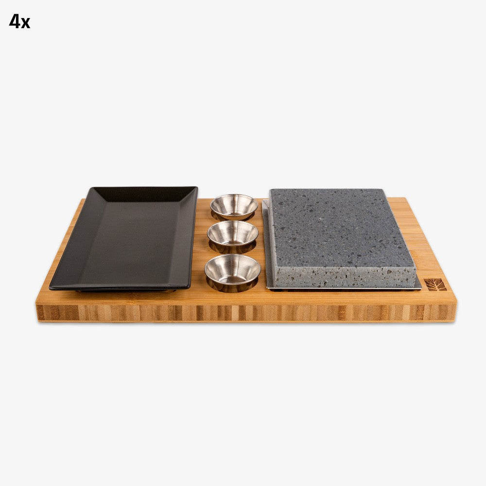 4 X ZESTAW DO GRILLOWANIA STEKÓW Z KAMIENIEM LAWOWYM SET + SZUFLA