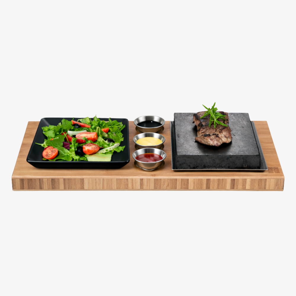 ZESTAW DO GRILLOWANIA STEKÓW Z KAMIENIEM LAWOWYM - SET